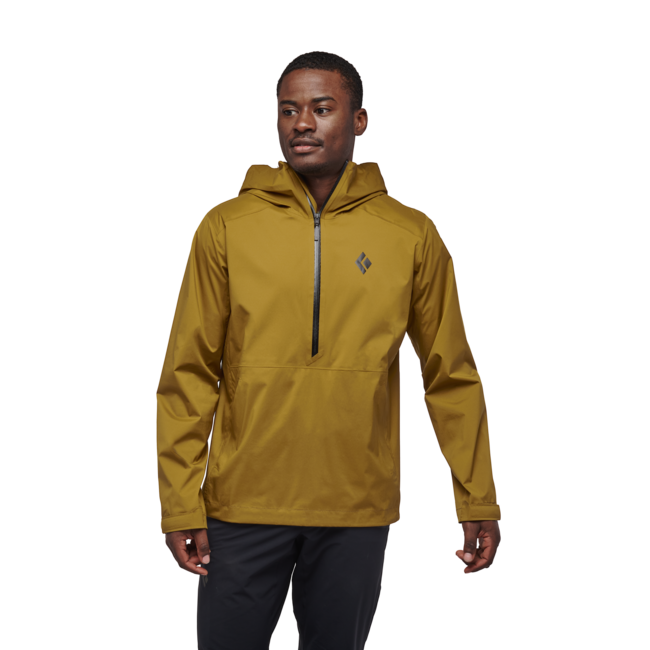Black Diamond Stormline Stretch Anorak Women's Men's Rain Jacket, Dark Curry