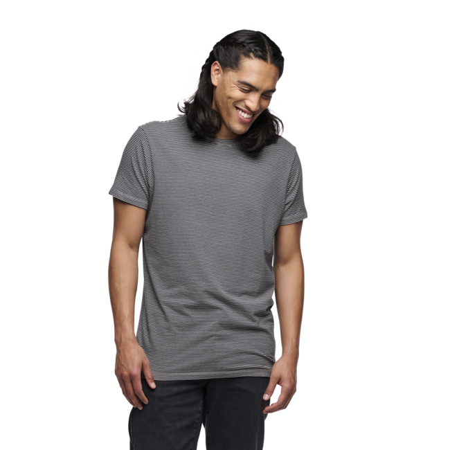 Black Diamond Men's T-Shirt BD Stripe, Charcoal-Off White
