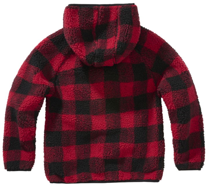 Brandit Kids Teddyfleece Hoodie Jacket, Red/Black