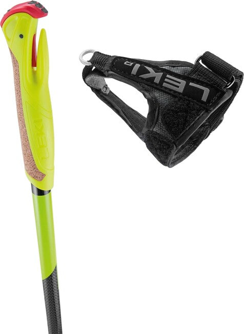 LEKI PRC Junior Ski Poles, Neon Yellow-Black-Light Anthracite