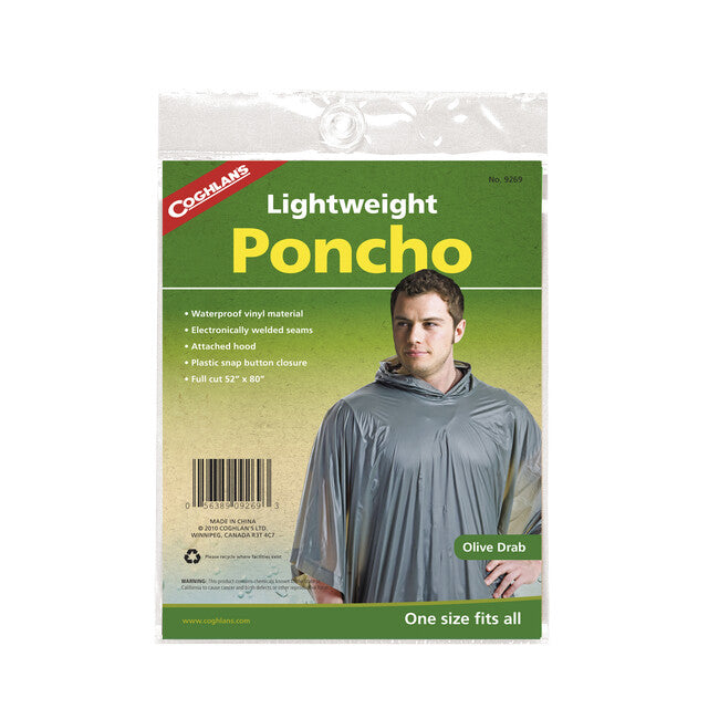 Coghlans Lightweight Poncho, Olive