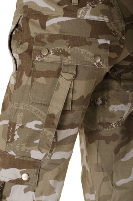 O&T Women's Trousers Olivia, Camouflage Light Brown