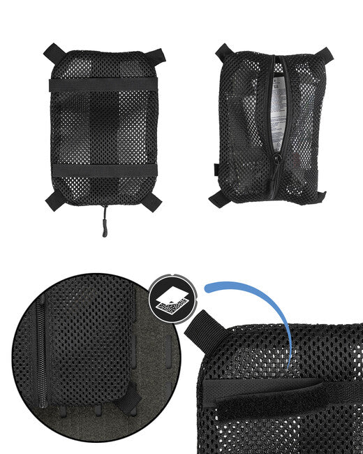 Mil-Tec Small Black Mesh Organizer Pouch for Backpack