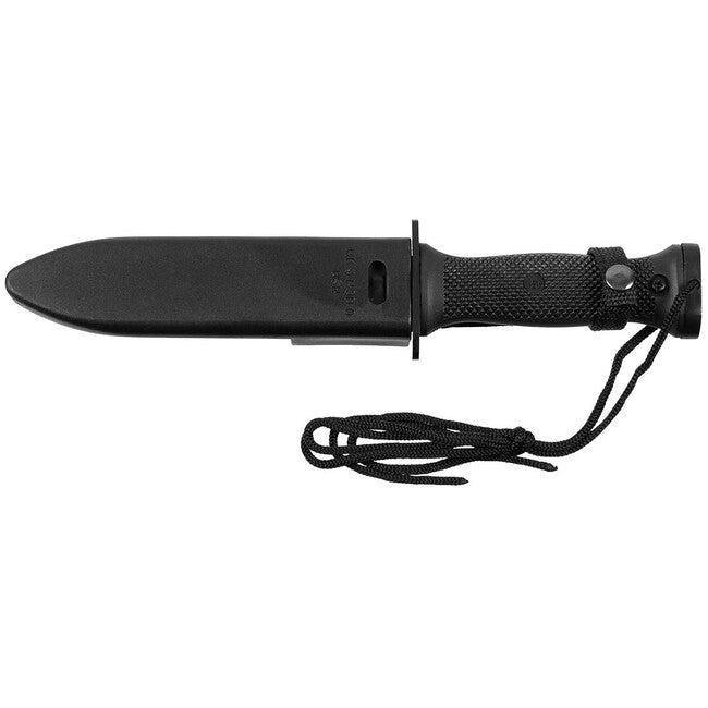 MFH MK3 Combat Knife with Plastic Handle and Sheath, Black