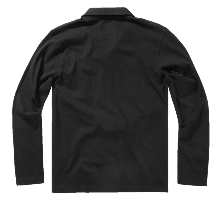 Brandit Willis Long Sleeve Polo Shirt, Black