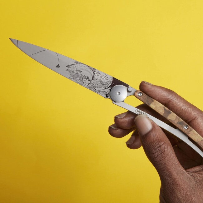 Deejo Tattoo Camo Trout Folding Knife