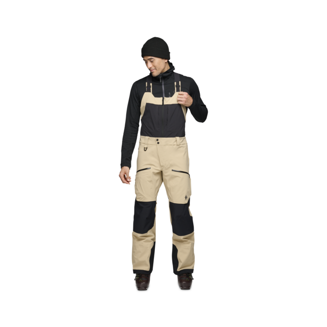 Black Diamond Recon Stretch Pro Bibs Men's Bib Pants, Khaki-Smoke