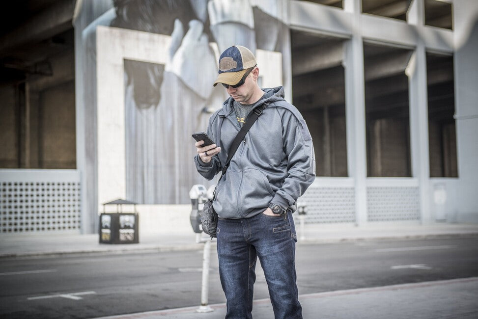 Helikon-Tex Urban Tactical Hoodie Full Zip, Melange Black-Grey