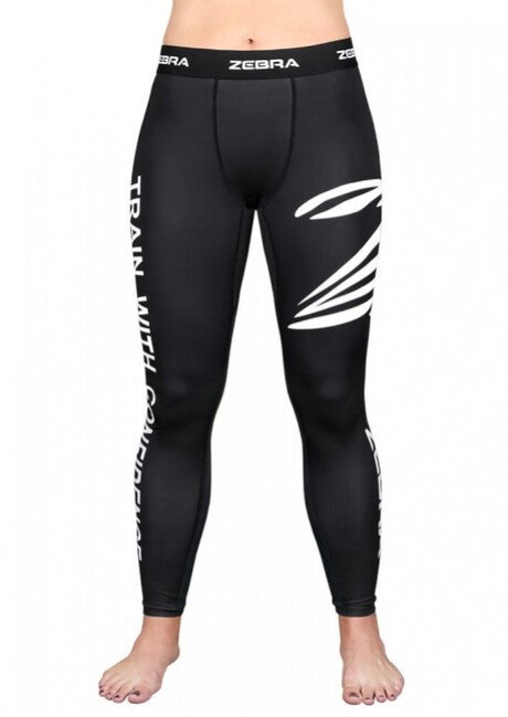 Zebra Compression Long Pants, Black