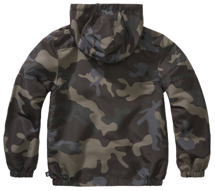 Brandit Kids Summer Frontzip Windbreaker Jacket, Dark Camo