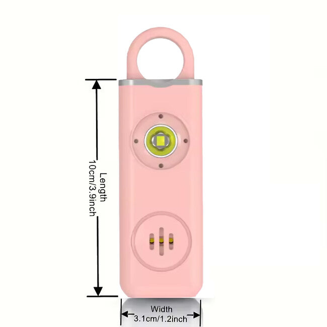 W&G SHIELD SOS Personal Alarm with LED Light and Pull Ring Trigger, Pink
