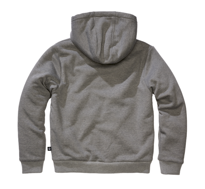 Brandit Men's Sweatjacket Teddylining Hoodie, Dark Grey Melange