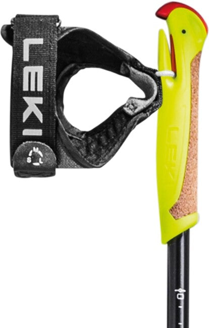 LEKI XTA 6.5 Vario Jr. Ski Poles, Black-White-Neon Yellow, 125 - 145 cm