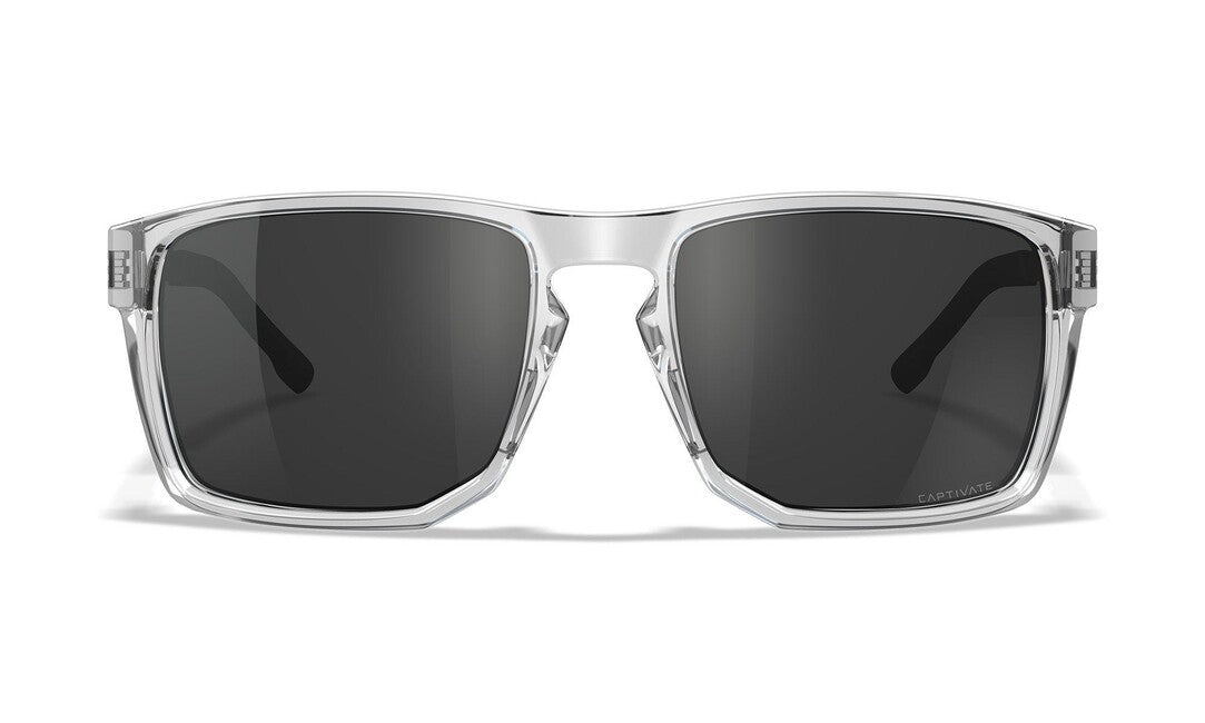 Wiley X Apex Sunglasses, Captivate Grey / Gloss Crystal Clear