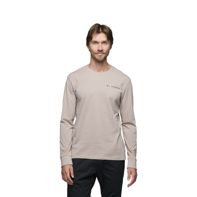 Black Diamond Heritage Wordmark Men's Long Sleeve Shirt, Pale Mauve