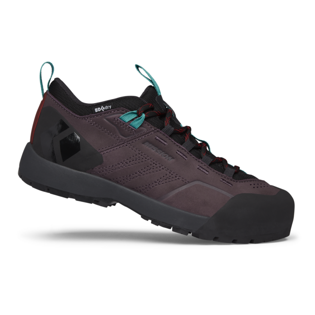 Black Diamond Women's Mission Low Waterproof Approach Leather Shoes, Mulberry-Black
