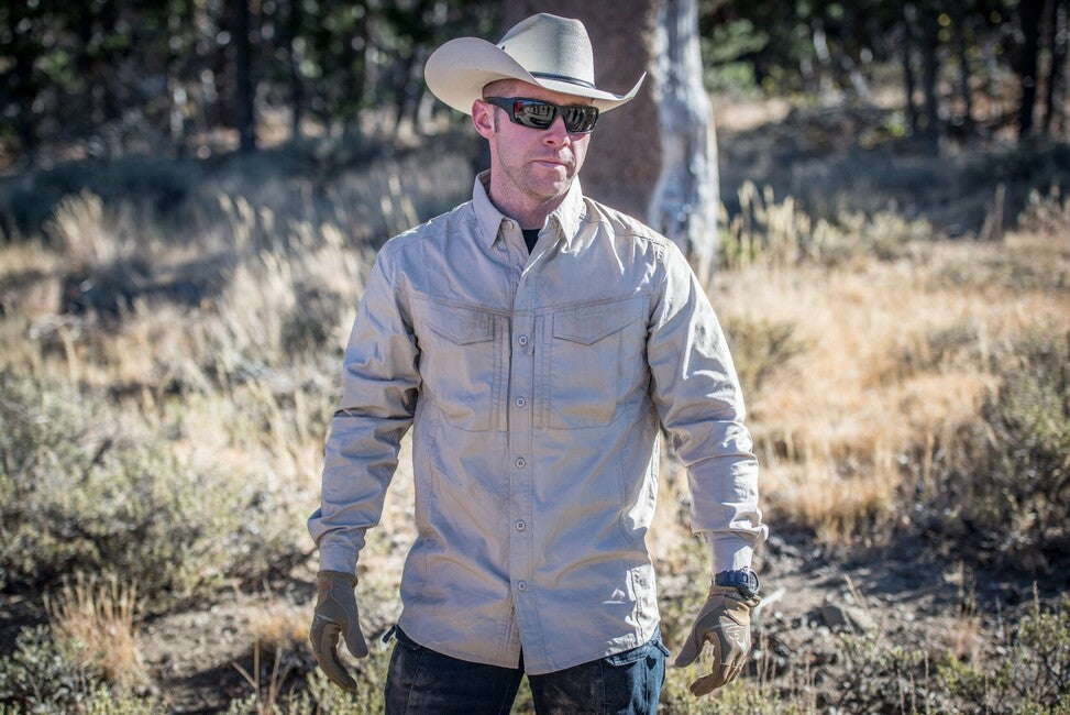 Helikon-Tex DEFENDER Mk2 Long Sleeve Shirt, PolyCotton Ripstop, Beige