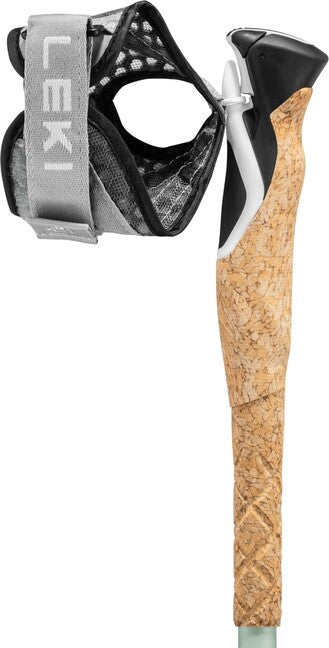 LEKI Cross Trail Carbon Trekking Poles, White-Envy Green-Black, 100-135 cm