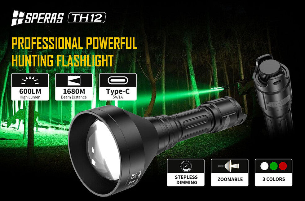 Speras TH12K Hunting Flashlight Kit 600LM 1680M