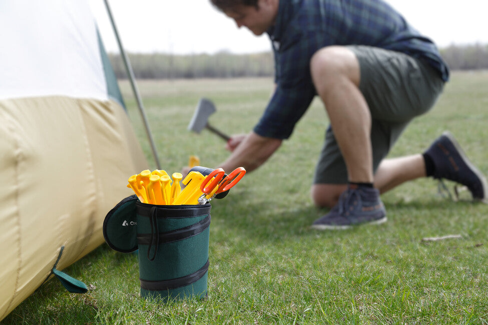 Coghlans Pop-Up Camping Trash Bag Stuffbag 3.3 Liter Dark Green Mini Bin