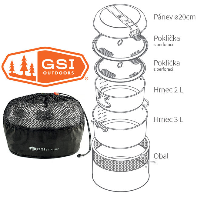 GSI Outdoors Glacier Camping Cookset 2+3 L