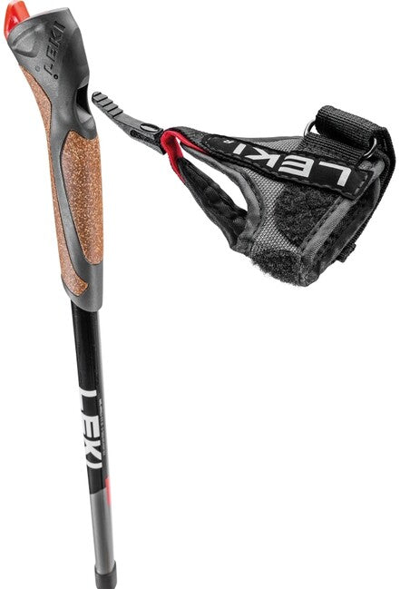 LEKI Nordic Walking Poles Spin, Black-Silver Grey-White, 100 - 130 cm
