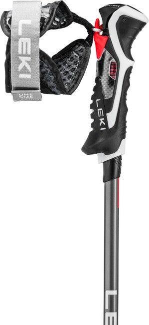 LEKI Carbon 14 3D Downhill Ski Poles, Black/Dark Anthracite/Light Red
