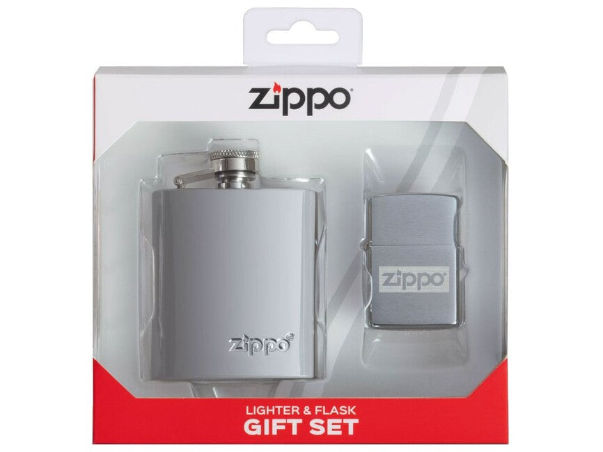 Zippo Lighter Set with Flask