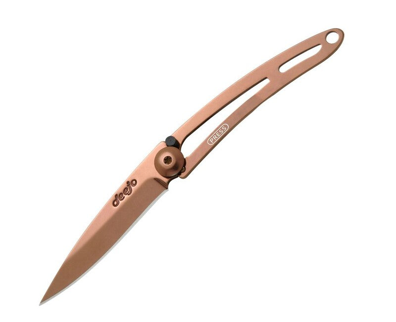 Deejo Folding Knife, Naked Copper