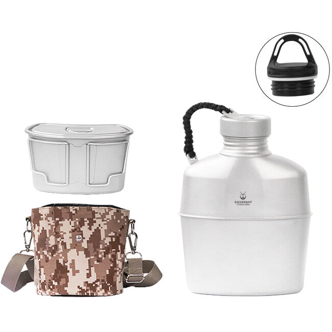 Silverant Titanium Flask with Mouthpiece and Case