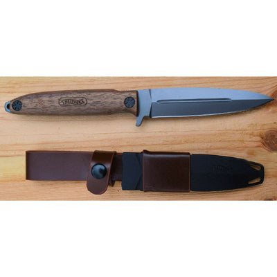 Walther Blue Wood Spear Point Knife, Walnut