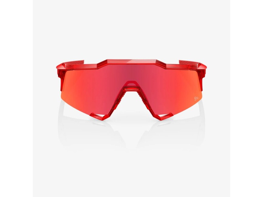 100% Speedcraft LE Peter Sagan Sunglasses, Gloss Translucent Red - Hyper Red Mirror