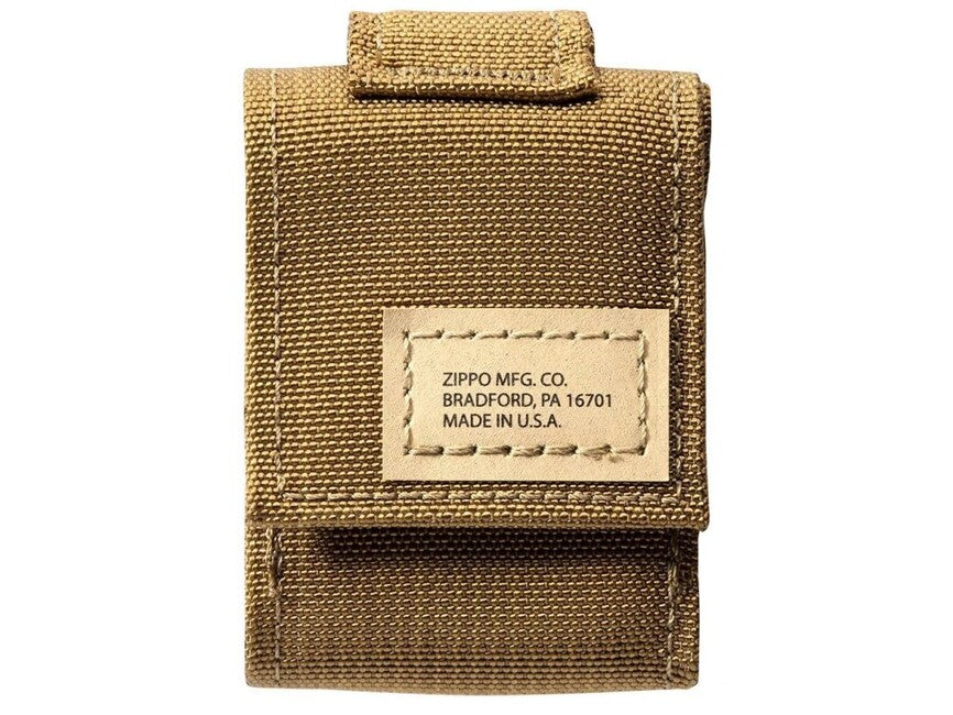 Zippo Black Crackle Lighter with Brown Tactical Pouch Set