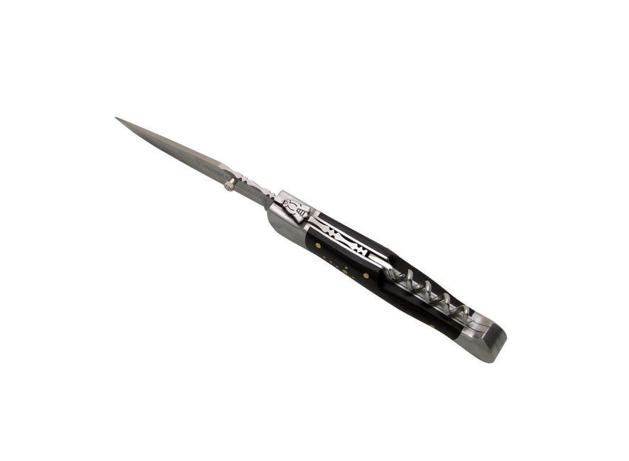 Laguiole DUB212 Nature Knife with Corkscrew, Black Handle