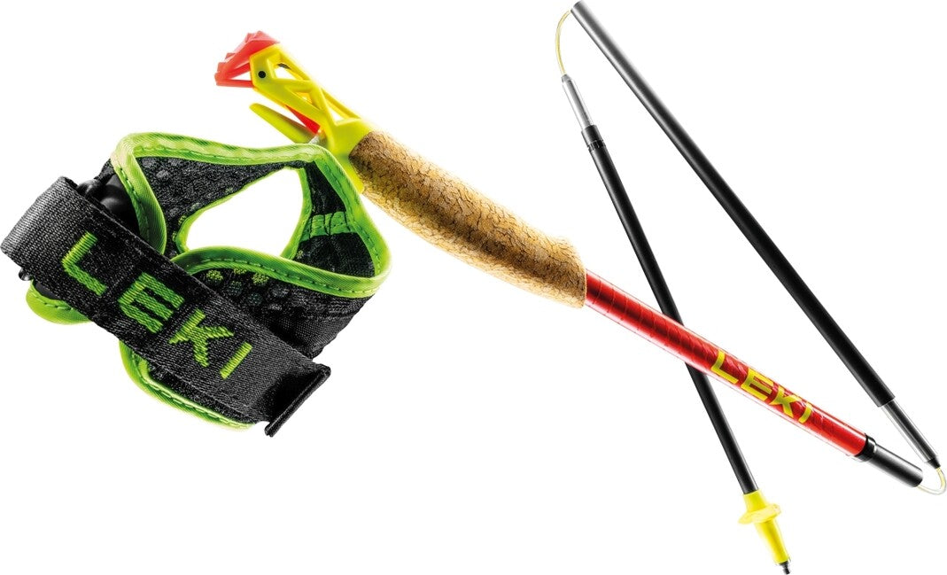 LEKI Ultratrail FX.One Superlite Trail Running Poles, Bright Red-Neon Yellow-Natural Carbon