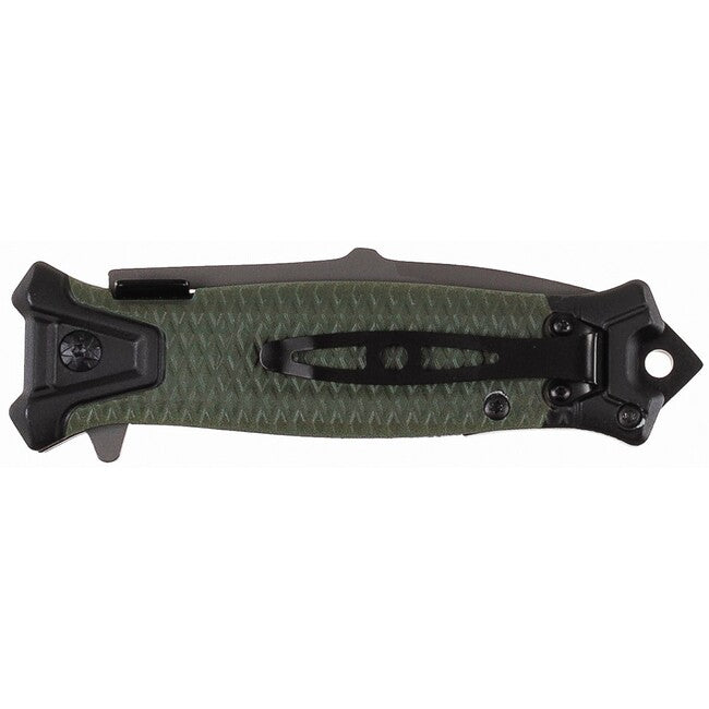 Fox Outdoor Jack Single-Hand Knife, OD Green, Metal Handle