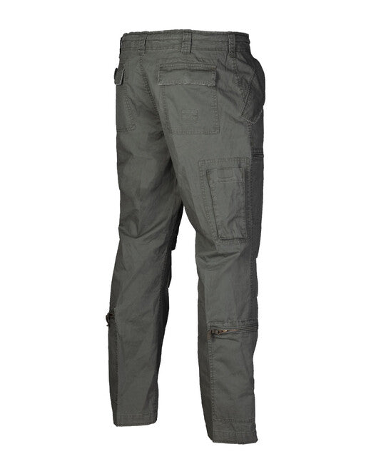 Mil-Tec Vintage Cotton Aviation Pants, Straight Cut, Pre-Washed, Olive