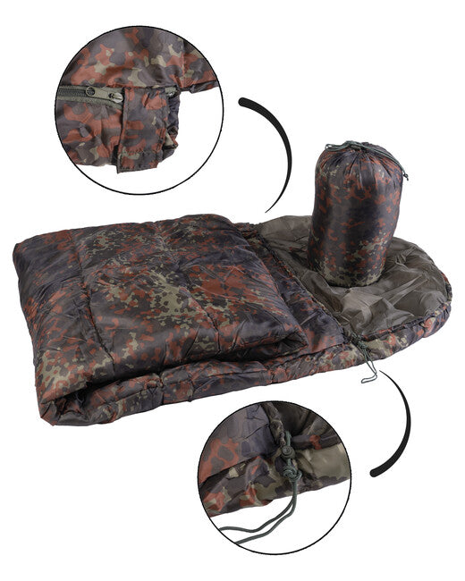 Mil-Tec Commando Sleeping Bag with Cover, Flecktarn