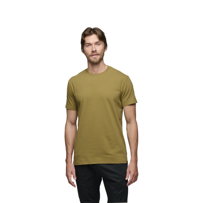 Black Diamond Men's Short Sleeve T-Shirt BD Stripe, Dark Curry-Amber