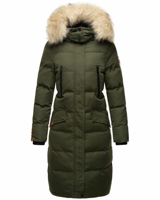 Marikoo Schneesternchen Women's Winter Jacket with Hood, Olive