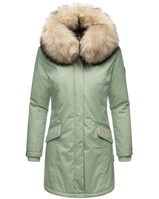Navahoo Women's Winter Jacket with Hood and Fur Cristal