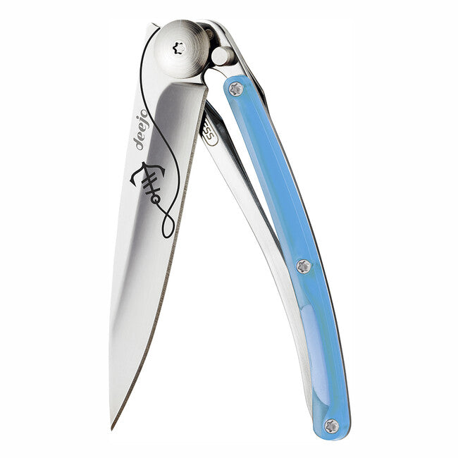 Deejo Tattoo Folding Knife, Blue Anchor
