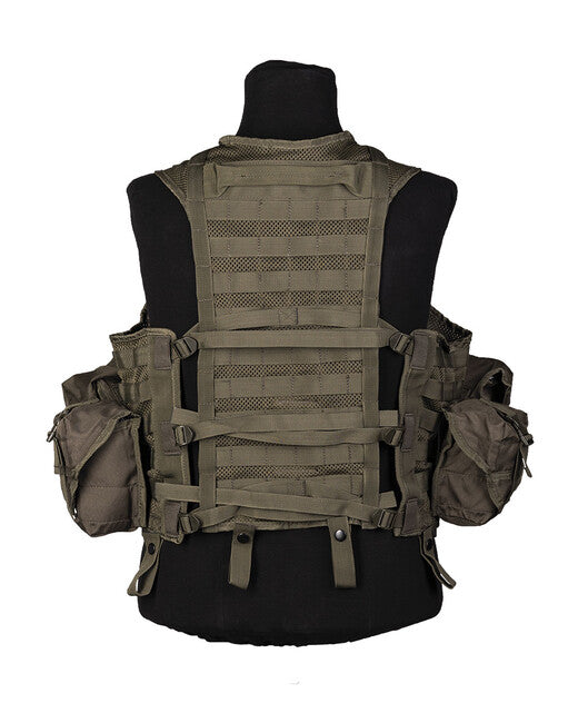 Mil-Tec Modular System Tactical Vest, Olive, 8 Pockets