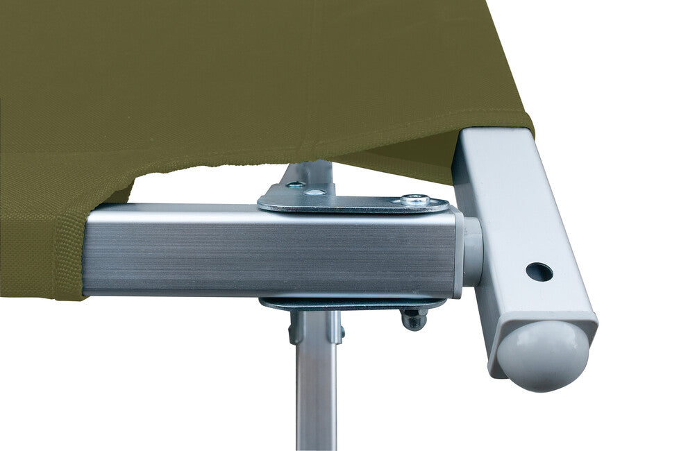 BasicNature Alu-Campbed Travel Bed, Olive, 210 cm