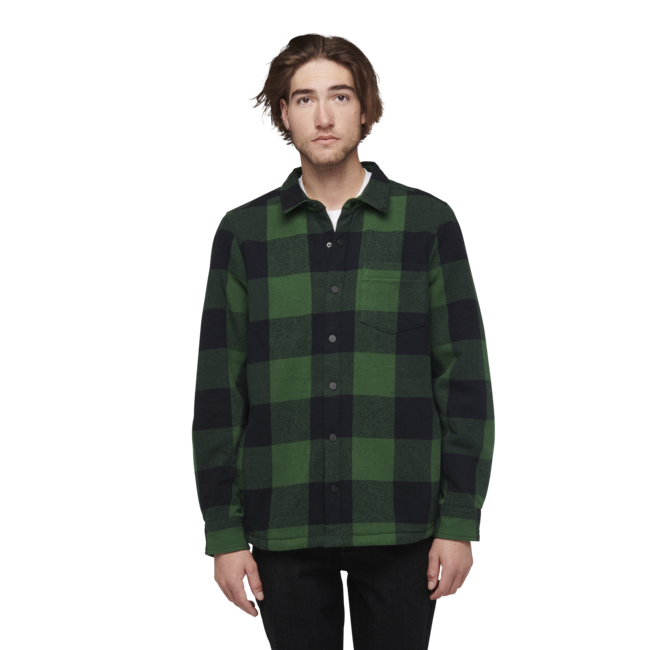 Black Diamond Women's Project Lined Flannel Men's Shirt, Palm Green-Black Plaid