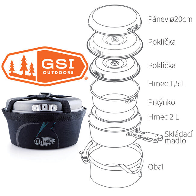 GSI Outdoors Pinnacle Base Camper Camping Cookware Set