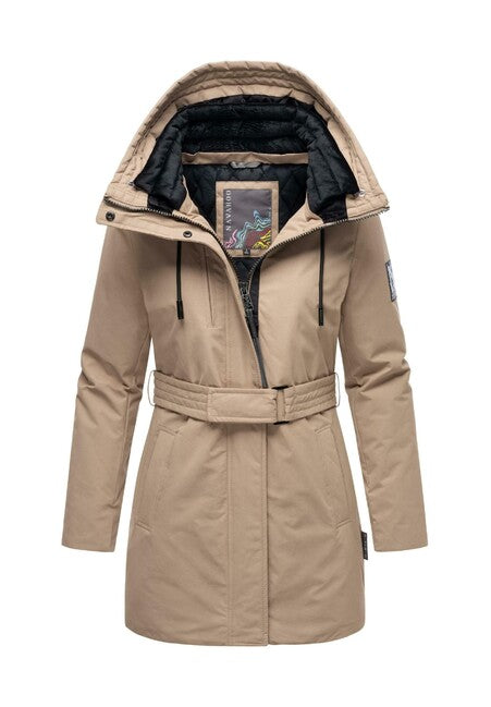 Navahoo Women's Winter Parka with Hood Eishauch, Taupe Grey