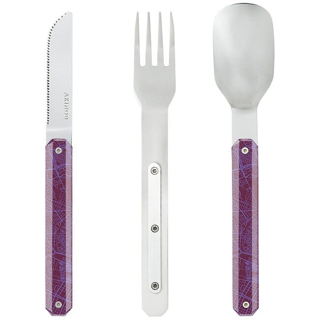 Akinod A01M00014 Utensil Set 12h34, Downtown Violet
