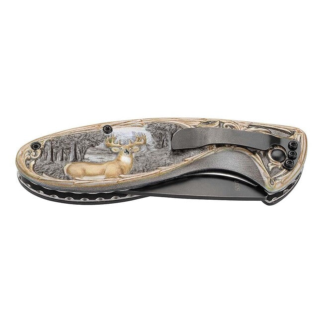 Herbertz Single-Handed Pocket Knife 8.3cm, Aluminum, Stag