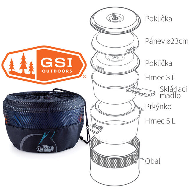 GSI Outdoors Bugaboo Base Camper Camping Cookware Set, 5 l